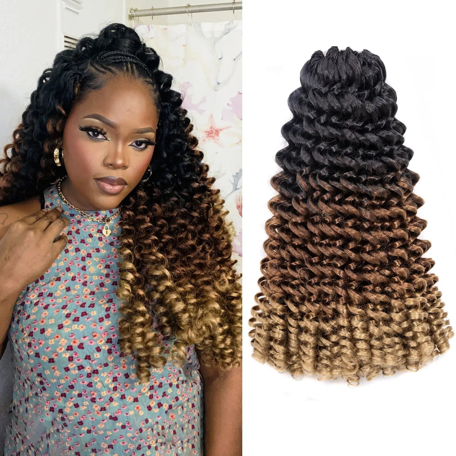 Toyotress Wand Curl Jamican Bounce Curls Synthetic Braiding Hair Exentions